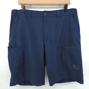 Fintech Mens Performance Shorts XL Navy Blue Quick Dry Fishing Utility Hiking